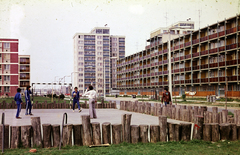 Hungary, Nagykanizsa, Kodály Zoltán utca, játszótér a Hevesi Sándor utca közelében., 1978, Mezey András, soccer field, Fortepan #219892