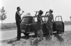 1960, Mihály Tamás, szabadidő, nyaralás, utazás, Trabant 500, Best of, Trabant-márka, üdítőital, Fortepan #219919