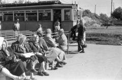 Hungary, Budapest XI.,Budapest XII., Márton Áron tér (ekkor névtelen), az 59-es villamos-végállomása a Farkasréti temető felső bejáratánál., 1961, Mihály Tamás, Budapest, Fortepan #219959