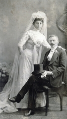 1906, Háy András, couple, top hat, Fortepan #220156