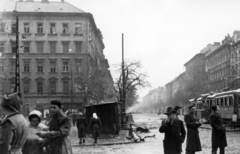 Magyarország, Budapest VIII., Rákóczi tér, szemben a József körút Baross utca felé vezető szakasza., 1956, Zajti Ferenc, Budapest, forradalom, Fortepan #220666