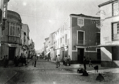 Spanyolország, Ronda, Plaza del Socorro (Plaza de Lamiable) a Calle Virgen de los Remedios felé nézve., 1915, Jakucs János, Honti család, Fortepan #220805