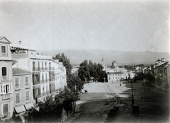 Spanyolország, Granada, kilátás a Puerta Real felől, a Hotel Victoria-ból a Calle Acera del Darro felé., 1915, Jakucs János, Honti család, Fortepan #220812