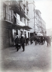 Spanyolország, Zaragoza, Calle de Coso a Plaza de España (Plaza de la Constitución) felé nézve, középen a Calle de Josefa Amar y Borbón torkolata., 1915, Jakucs János, Honti család, Fortepan #220815