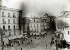 Spanyolország, Granada, kilátás a Puerta Real felől, a Hotel Victoria-ból a Calle Reyes Católicos felé., 1915, Jakucs János, Honti család, Fortepan #220824