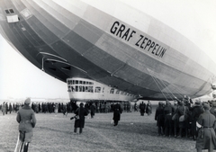 Magyarország, Budapest XXI., Csepel, Weiss Manfréd gyár repülőtere. Graf Zeppelin léghajó., 1931, Laborcz György, léghajó, Budapest, Fortepan #221189