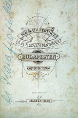 1900, Fekete Bernadette, hátlap, fényképész, műterem, Fortepan #221372