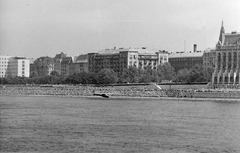 Magyarország, Budapest V., Augusztus 20-i ünnepség a Dunán, szemben a Széchenyi rakpart., 1972, MHSZ, magyar gyártmány, repülőgép, augusztus 20, légiparádé, vitorlázó repülőgép, C-2 Cinke, Budapest, Fortepan #22144