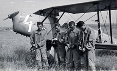 1950, Nasztanovics Ferenc, repülőgép, biplán, Bücker Bü 131, Bücker-márka, ejtőernyős, pilóta, Fortepan #222011