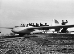 Hungary, Hármashatárhegy Airport, Budapest III., gumiköteles starthely a Hármashatárhegyi út közelében., 1953, Nasztanovics Ferenc, sailplane, Budapest, Fortepan #222112