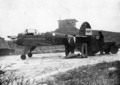 Hungary, kényszerleszállás következtében megrongálódott M 25 Nebuló típusú repülőgép., 1949, Nasztanovics Ferenc, airplane, Willys-brand, Jancsó M 25 Nebuló, Fortepan #222125