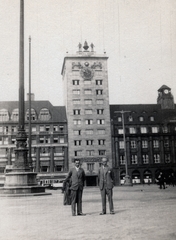 Germany, Leipzig, Augustusplatz, háttérben a Kroch magasház., 1930, Székely Pál, watch, bell, Fortepan #222368