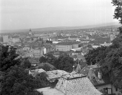 Románia,Erdély, Kolozsvár, látkép a Fellegvárból az Ortodox katedrális felé., 1961, Pálfi Balázs, Fortepan #22296