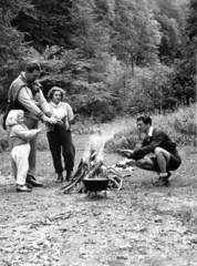 1961, Almássy László, cauldron, excursion, cooking, Fortepan #223139