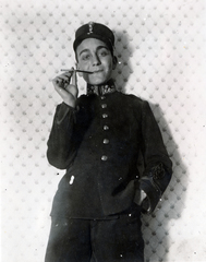 1916, Róna Annamária, uniform, portrait, wallpaper, decorative cord, cigarette, cigarette holder, Fortepan #223412