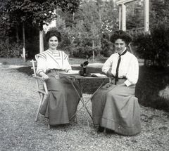 1916, Közösségi Szociális Szövetkezet, lady, garden furniture, Fortepan #223505