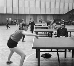 Magyarország, Szombathely, Művelődési és Sportház., 1980, MHSZ, verseny, ping pong, ping pong asztal, Fortepan #22383