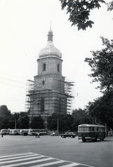 Ukrajna, Kijev, Szofijszka ploscsa, szemben a Szent Szófia-székesegyház harangtornya., 1963, Kálnoki Kis Sándor, Fortepan #223845