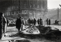 Magyarország, Budapest VIII.,Budapest IX., Kálvin tér, balra az Üllői út, jobbra a Ráday utca torkolata., 1956, Matthaeidesz Konrád, Budapest, forradalom, Fortepan #224040