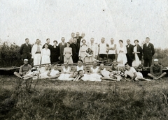 1906, Kellerné Alánt Andrea, tableau, wedding ceremony, paddle, Fortepan #224149