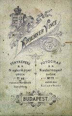 1900, Kovács Györgyi, hátlap, fényképész, műterem, Fortepan #224533