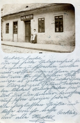 Hungary, Budapest IX., Liliom utca, szemben a 19-es számú házban Hackl Márton asztalosmester műhelye., 1912, Kovács Györgyi, carpenter, store display, Budapest, Fortepan #224595