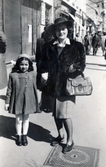 1948, Hegedűs Tibor dr, girl, hat, handbag, lady, fur coat, Fortepan #224691