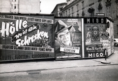 Austria, Vienna, a Brandstätte és a Rothenturmstrasse torkolata a Stephansplatz felöl nézve, jobbra az Erzbischöfliches Palais (Érseki palota)., 1959, Dr. Iván Zoltán, poster, movie poster, Fortepan #224777