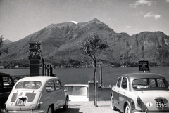 Olaszország, Bellagio, Comói-tó., 1960, Dr. Iván Zoltán, rendszám, Fiat 500, parkoló, hegy, Fortepan #224786