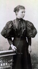 1900, Lechner hagyaték, portrait, lady, bun, black dress, Fortepan #224916