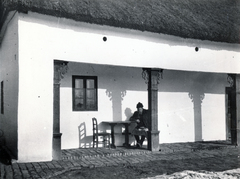 1955, Vincent Till Baumgartner, farmhouse, porch, shadow, Fortepan #225154