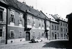 Hungary, Győr, Káptalandomb 15. és a 17. számú ház., 1964, Vincent Till Baumgartner, automobile, enclosed balcony, house, Fortepan #225394