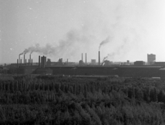 Hungary, Dunaújváros, Dunai Vasmű., 1965, Magyar Rendőr, chimney, factory, industry, Fortepan #22574