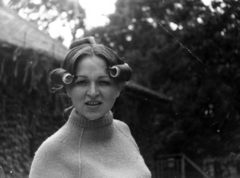 1978, Szabó Farkas Edit, portrait, hair curlers, lady, Fortepan #225824