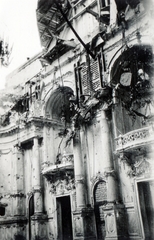 Hungary, Budapest I., a Királyi Palota (később Budavári Palota) báltermének romjai., 1947, Bónis József, Budapest, war damage, damaged building, architectural ornament, Fortepan #225955