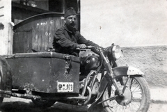 1940, Cseke Györgyné, oldalkocsis motorkerékpár, rendszám, Fortepan #226275