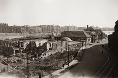 Hungary, Budapest I., kilátás a Szent Gellért lépcsőtől a Rudas fürdő és a Szabadság híd felé., 1947, Fortepan/Album002, war damage, picture, damaged building, Budapest, Fortepan #22638