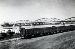 Hungary,Slovakia, Komarno, Rákóczi Ferenc rakpart, Komárom-Rendező pályaudvar, jobbra az Erzsébet híd, a túlparton Szlovákia és ott az Erzsébet-sziget., 1936, Fóris Gábor / Vastagh Miklós hagyatéka, Fortepan #226400