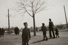 Hungary, Budapest X., Albertirsai út a mai Hungexpo Vásárközpont főbejáratánál., 1941, Fortepan/Album002, transport, rail signal, kid, Budapest, Fortepan #22641