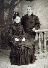 1900, Kornis Panni, man and woman, studio, Fortepan #226546