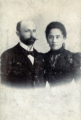 1900, Kornis Panni, man and woman, studio, Fortepan #226547