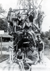 1929, Alföldy Mari, tableau, bathing suit, Fortepan #226588