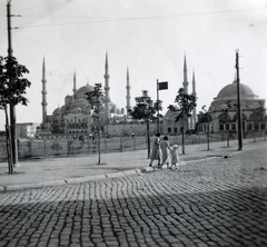 Törökország, Isztambul, Ahmed szultán dzsámija / Kék mecset (Sultan Ahmet Camii / Mavi Camii)., 1934, Alföldy Mari, kockakő, iszlám építészet, Fortepan #226647