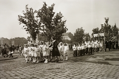 Hungary, Budapest XIV., Hungária körút a Tábornok utca torkolatánál., 1947, Fortepan/Album002, religion, procession, Budapest, Fortepan #22668