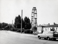 Ausztria, Bécs, Venediger Au az Ausstellungsstraße felé nézve, háttérben a Práter óriáskereke., 1963, Simon Erzsébet, vidámpark, Fortepan #226921