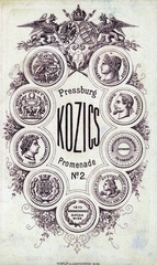 Szlovákia, Pozsony, Promenade 2., Kozics fényképész., 1900, Perlaki Rózsa, hátlap, műterem, fényképész, Fortepan #227235