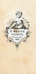 Szlovákia, Pozsony, Promenade 34., Kozics fényképész., 1900, Perlaki Rózsa, hátlap, fényképész, műterem, Fortepan #227238