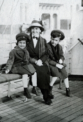 1921, Vízkelety László, kids, mother, hat, three people, Fortepan #227440