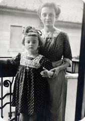 1917, Vízkelety László, dotted dress, mother, girl, Fortepan #227567