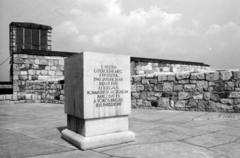 Hungary, Budapest I., Braun Éva kivégzett kommunista partizán emlékműve a Budavári Palota (korábban Királyi Palota) teraszán., 1975, Középületépítő Vállalat - Kreszán Albert - Koczka András - Kemecsei József, Budapest, Fortepan #227827